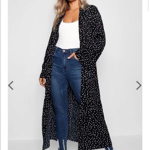 Plus sized Black and white kimono